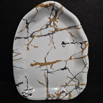 Melamine Plate for Snack Serving Plate For Everyday Use Break-Resistant and Lightweight Hammered Finish Plater