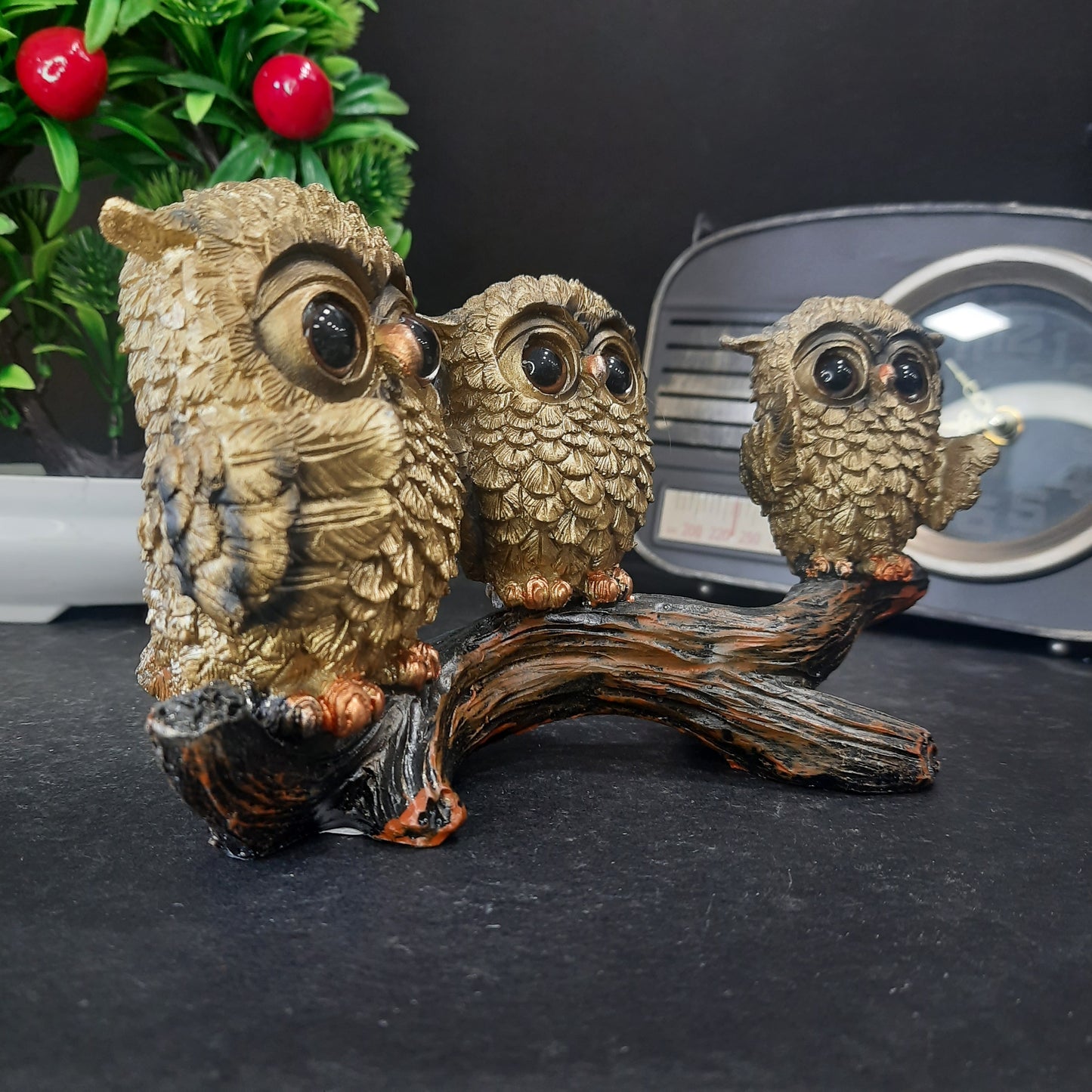 Owl family decoration piece