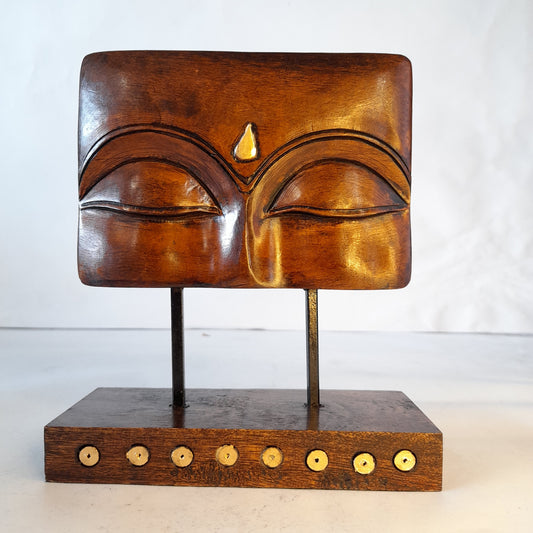 Wooden Gautham Buddha Eyes on Stand Oxod