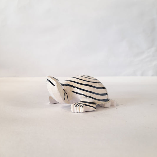 Wooden Turtle Spiral Black & White Paint