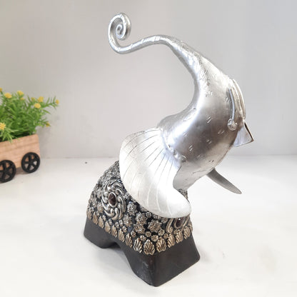 Wooden Elephant With Mirror Work