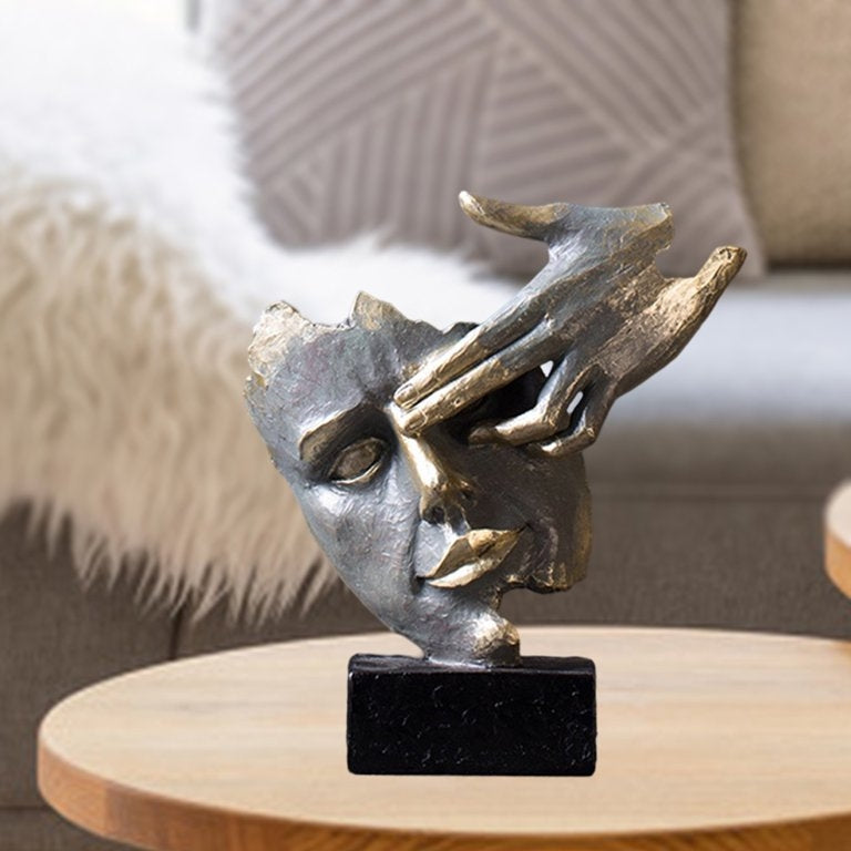 Abstract Face Collectible Figurines Statue Office Living Room Decor Ornament