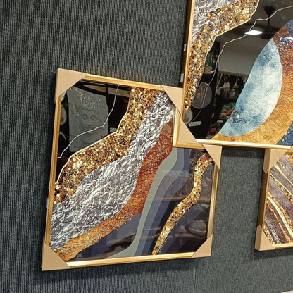 3 piece crystal wall frames