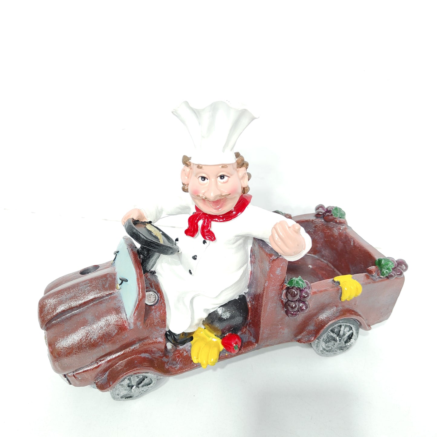 Chef in Racing Car Resin Wine Holder