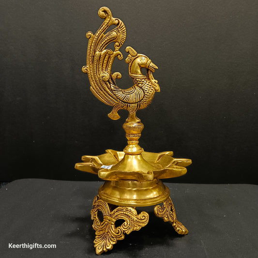 Beautiful peacock brass antique Diya