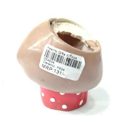 Cute smiling doll in red dress planter for indoor plants, cactus & succulents