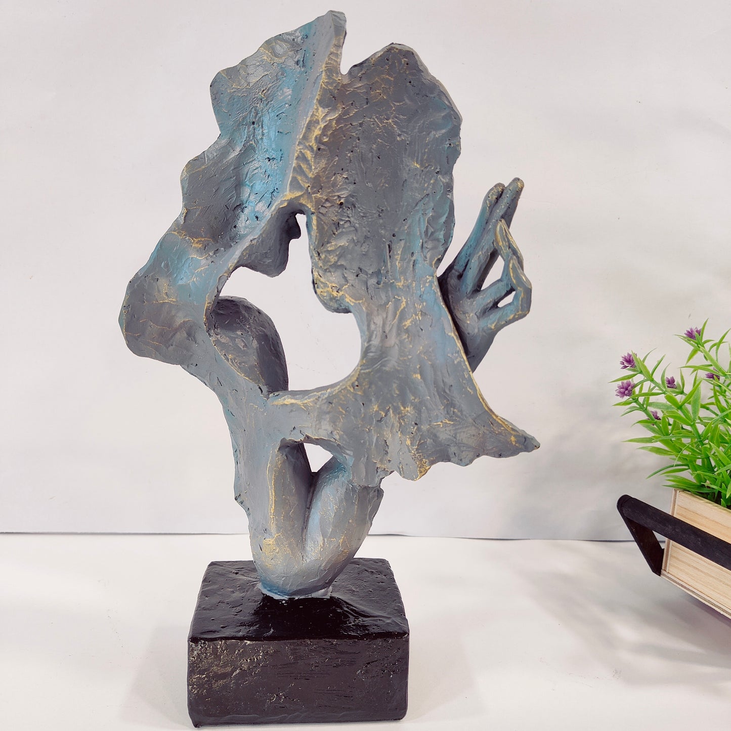 Thinker Statue Black, Sculptures Home Decor Modern