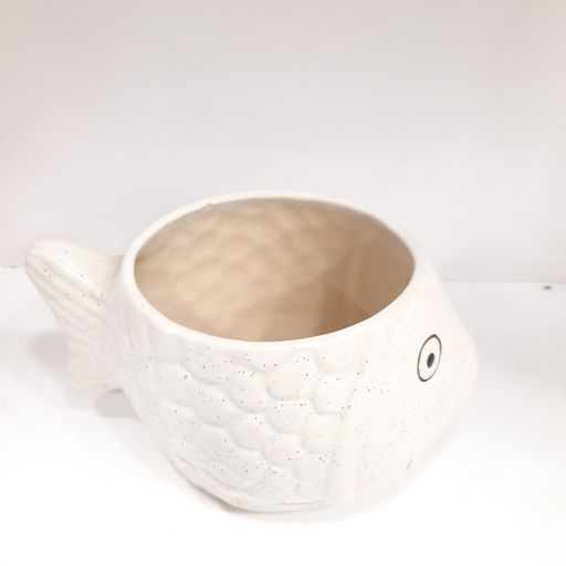 fish shaped & face printed ceramic pot for Garden,office&desktop Decoration purpose