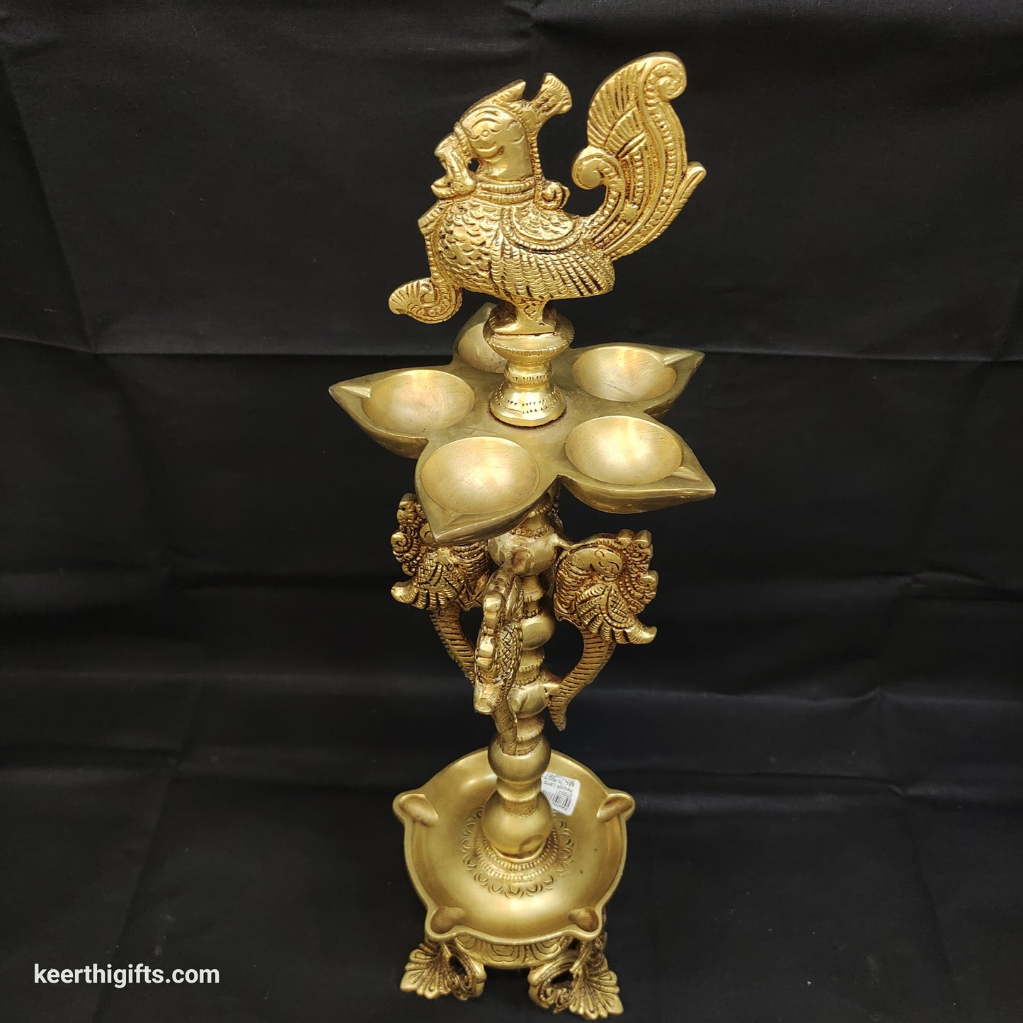 Brass Pecock five wick Deepak