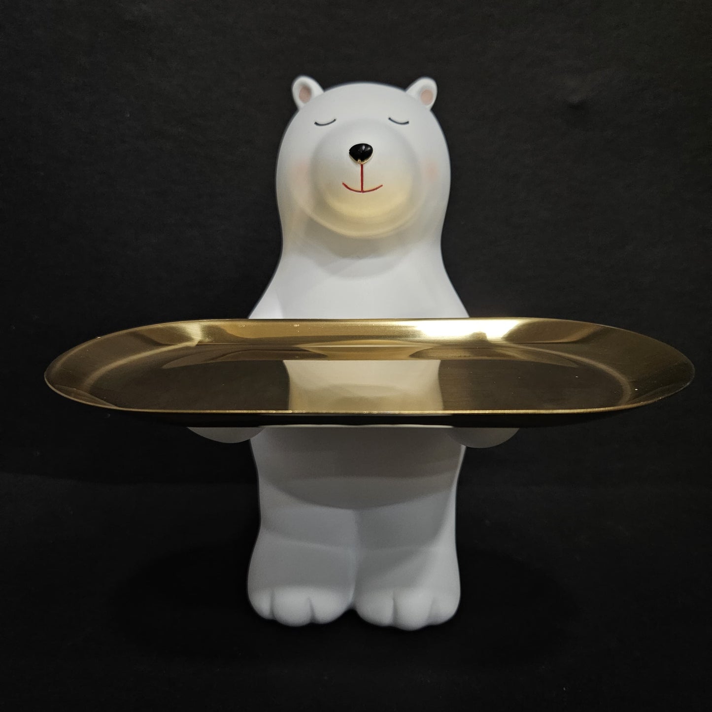 Polar Bear Sculpture Tray Sundries Storage for Entrance Sitting Posture Home Decor Traditional Showpiece Figurine Modern Decorative Figurine