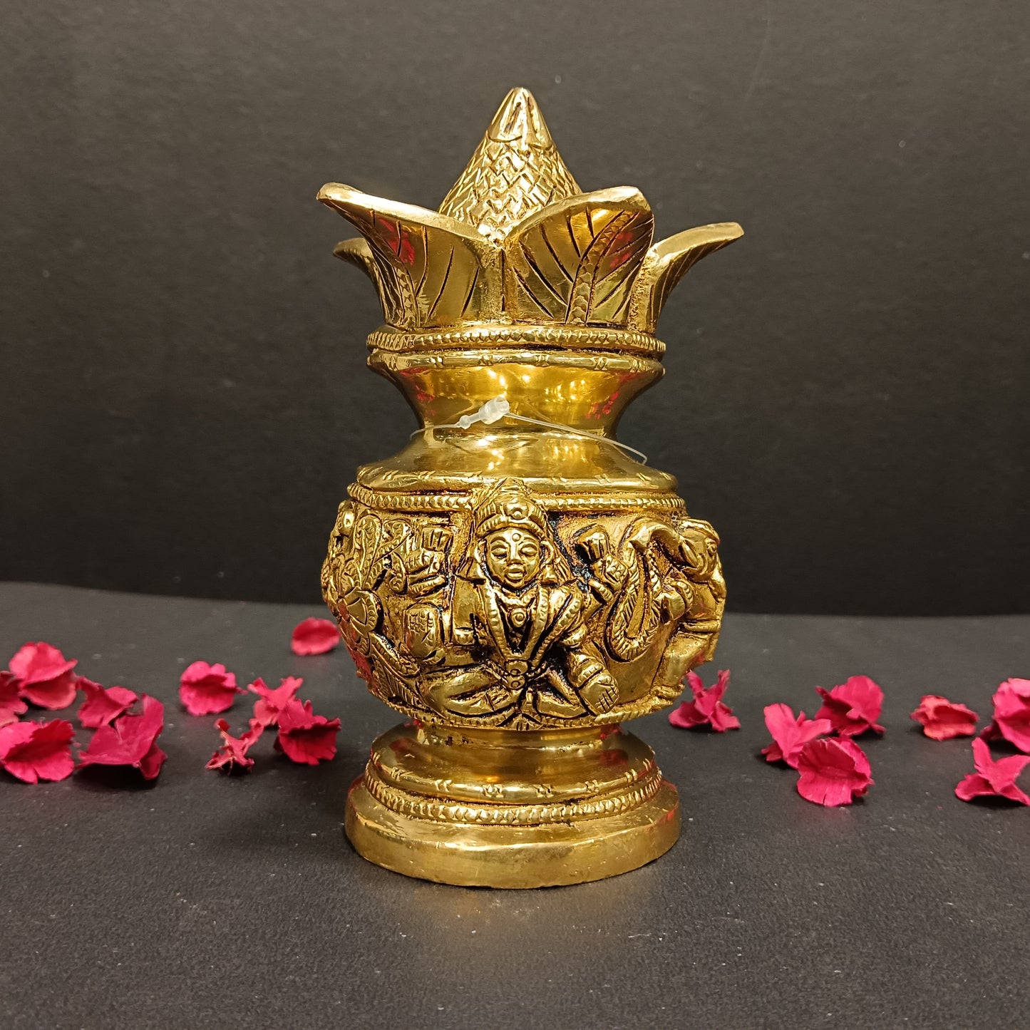 Brass antiques Kalasham with Lakshmi and Ganesh designs