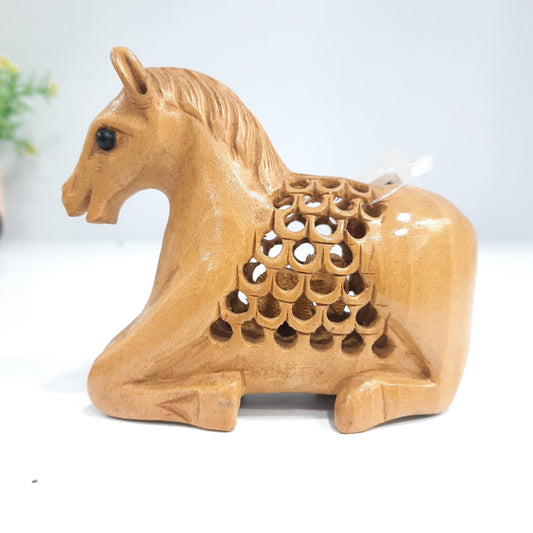 Wooden Horse W/Turned Neck U/Cut