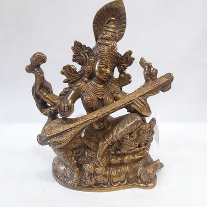 Brass saraswati idol