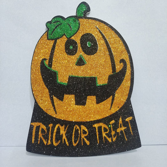 Trick or treat pumpkin hanging