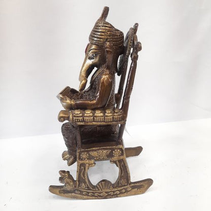 Brass Chair ganesh idol