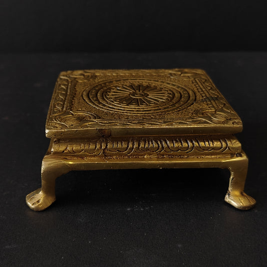 Ancient Brass Pooja Chowki