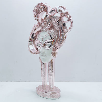 Home Decoration Resin Crafts Female Lady Party Mask Figurine
