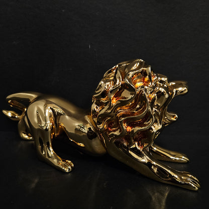 Lion Statue Modern Abstract Geometric Style Resin Animal Large Statue Home Decoration