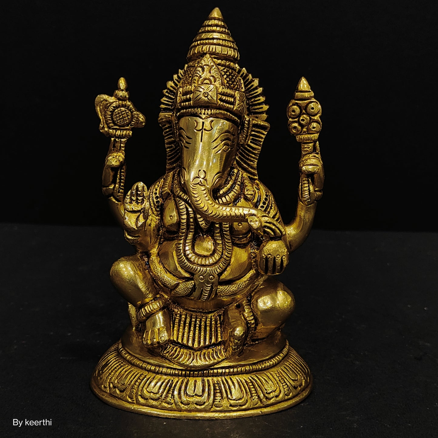 Brass Ganesha Statue, Ganesha for Alter, Vinayak Statue, Hindu Elephant God figure, Ganpati idol