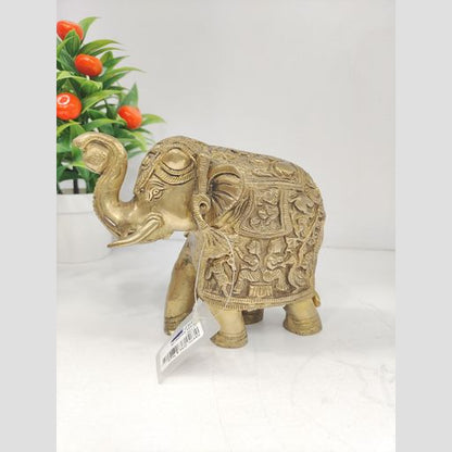 Crafted Brass Elephant Idol