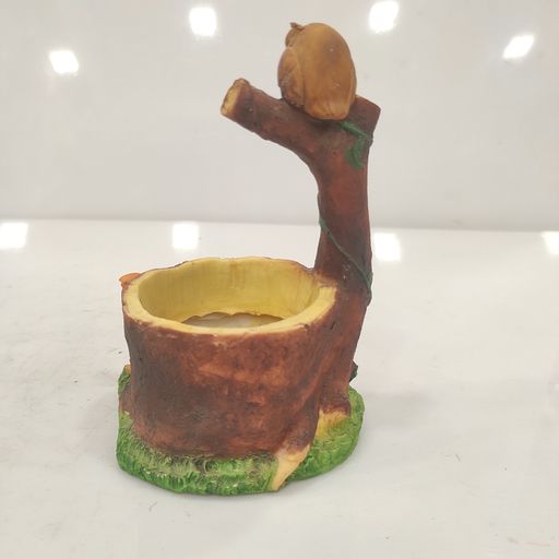Ceramic tree with owl pot Cute mini Ceramic pot for home office desktop