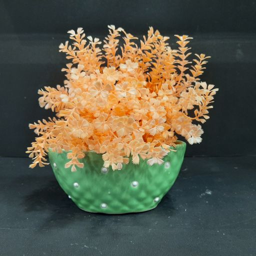 Elegant attractive textured & white doted designer ceramic pot for Home,desktop & office decoration