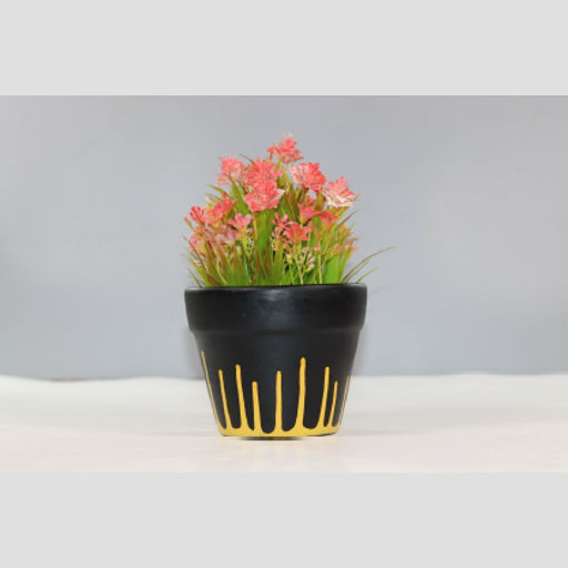 Black & yellow Ceramic Pot for Office Home Garden Flower pots Indoor or Outdoor Plants Planter Balcony Planter pots Table top