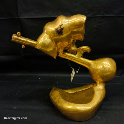 Modern Ganesh playing sitar brass antique idol