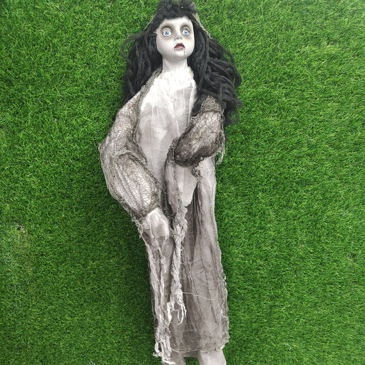 Hanging Gray girl halloween decor