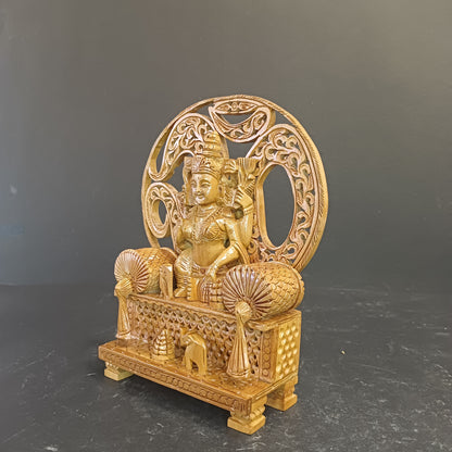 Wooden God Figure on Box Jali W/Om