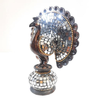 Wooden Peacock W/Mirror Work Oxod.