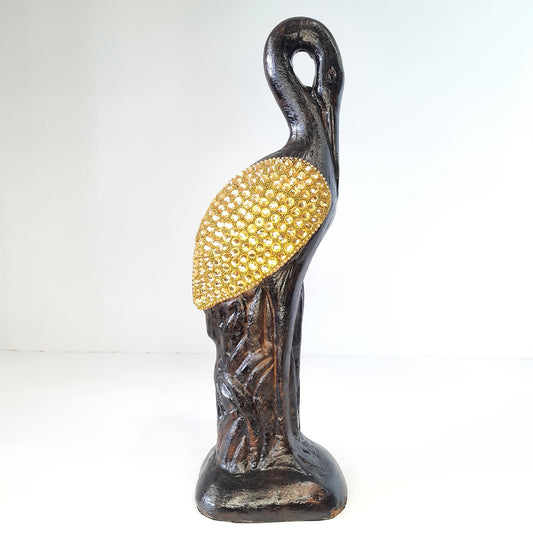 Paper Machie Swan Neck Down Wood Gold Chitton Wood Golden Bronze Tex