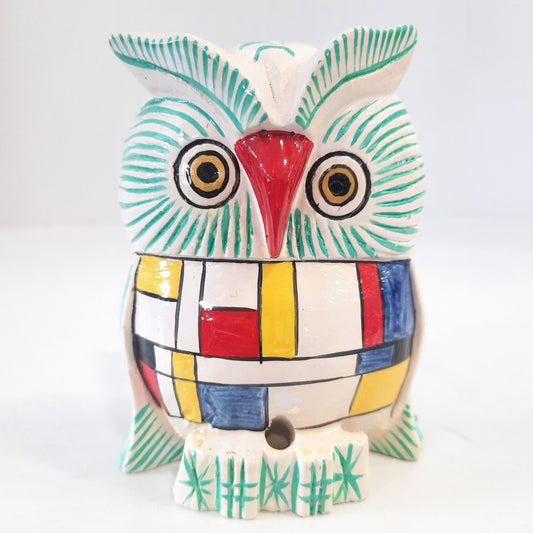 Wooden Owl F.Pose Mosaic Work