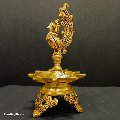 Beautiful peacock brass antique Diya