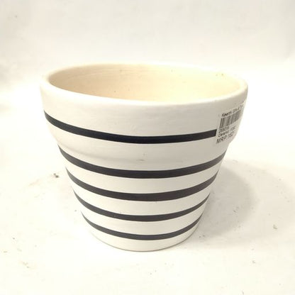 Ceramic Planter Pot lines printed Designer Indoor Ourdoor Plants Home and Garden Decor Decorative Succulents Pot