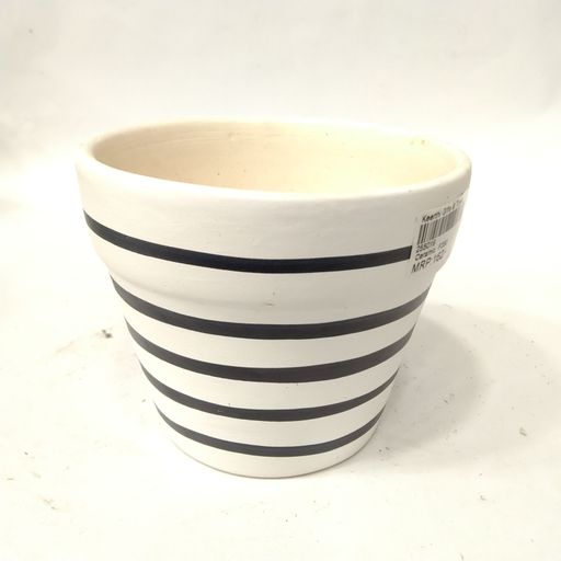 Ceramic Planter Pot lines printed Designer Indoor Ourdoor Plants Home and Garden Decor Decorative Succulents Pot