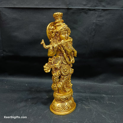 Krishna brass antique idol