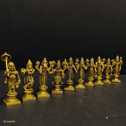 Brass DASHAVATAR/Vishnu Avatars Statue Set (10 PC)