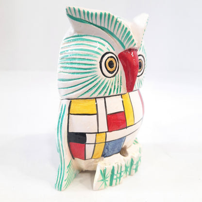 Wooden Owl F.Pose Mosaic Work