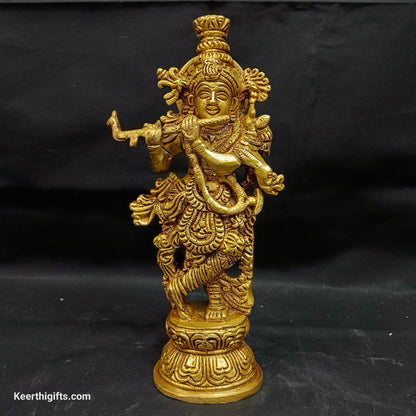 Krishna brass antique idol
