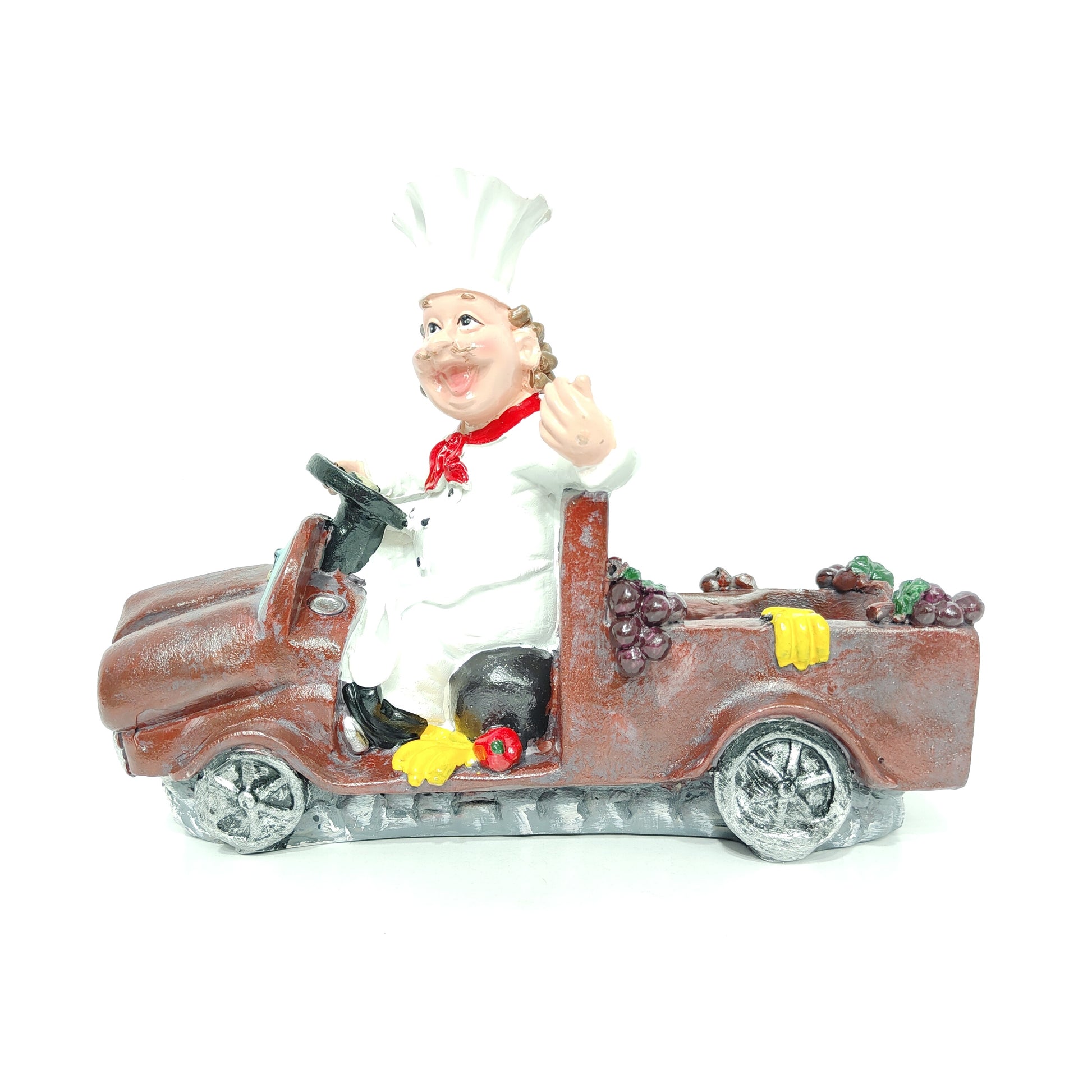 Chef in Racing Car Resin Wine Holder