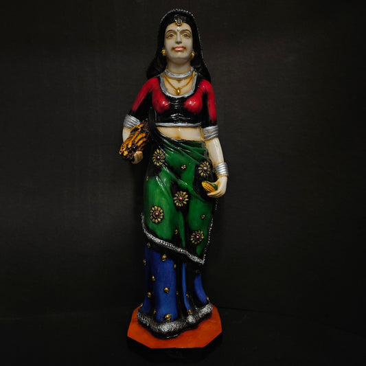 Rajasthani traditional lady multi colour sculpture showpiece Figurine