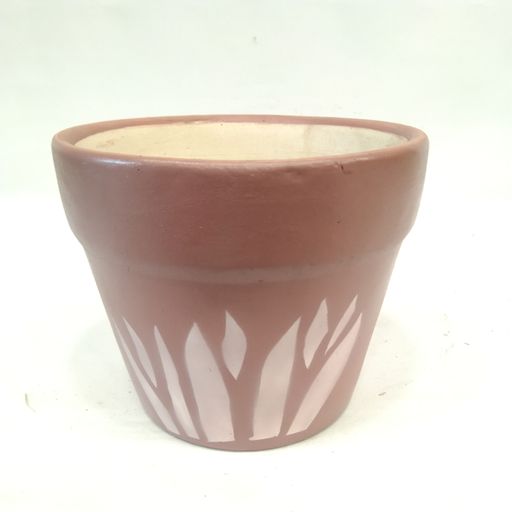 Art and Soil Terracotta Planters pot for Garden Decoration Items Outdoor & Balcony, Terracotta Pots for Plants Hand Painted Leaf design Ceramic pot