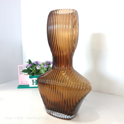 Human abstract design glass Flower vase