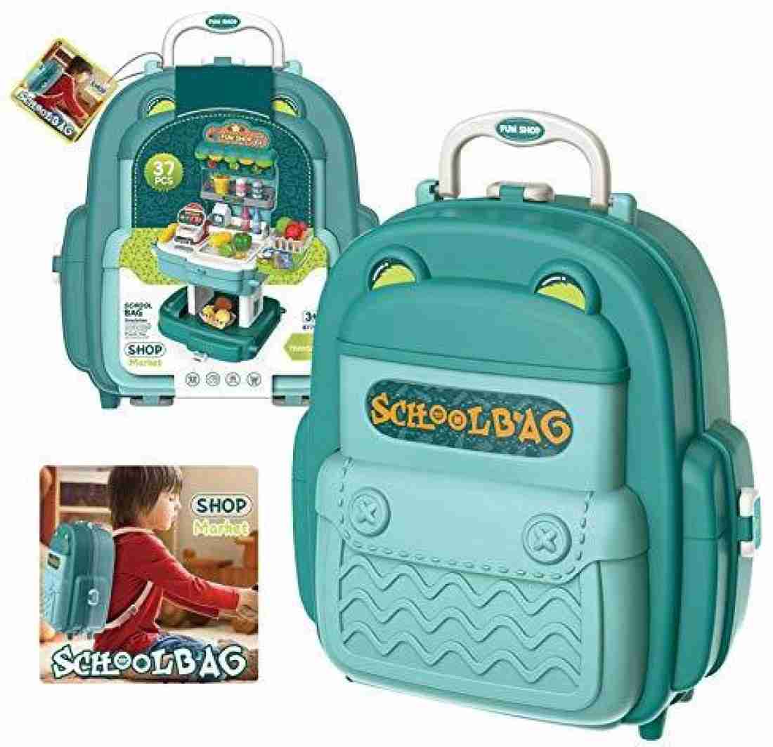 Piece School Bag Packing Pretend Play Shop Market Game Modern Children Home Supermarket Set for Kids Toys Boys and Girls