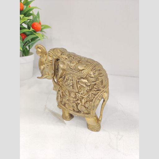 Crafted Brass Elephant Idol
