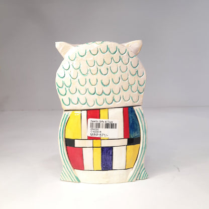 Wooden Elephant Saluting Fat W/Heart Paint.