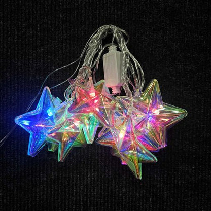 Decorative neon colour star flikering lighting set