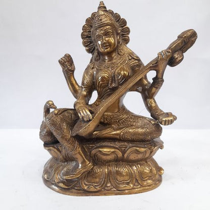 Brass saraswati idol