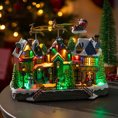 Christmas Village Mountain Houses with Lighted Musical Snow Village Collectible Building Perfect Addition to Your Christmas Indoor Decorations and Holiday Displays